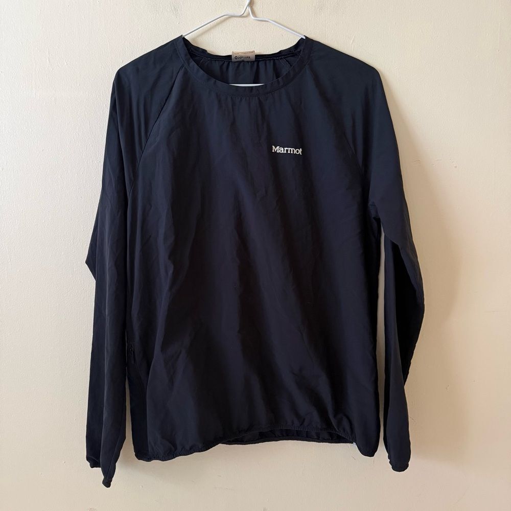 Marmot Men's Black Long Sleeve Athletic Shirt Nylon Windbreaker Style Light M